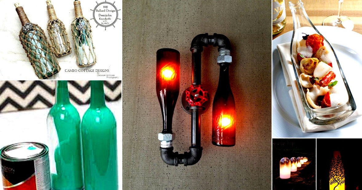 doble atraer atributo 20+ Creativas Ideas para Reciclar Botellas de Vidrio que Amarás Tener en tu  Hogar | Casa Y Jardin