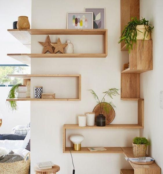 Pequeñas estanterias de madera #deco #decoracion