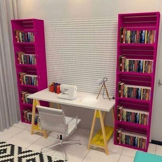 librerias hechas con cajas de madera 2