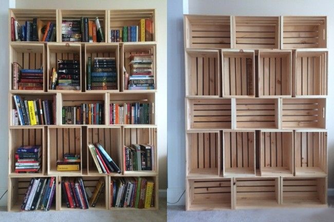 librerias hechas con cajas de madera 4