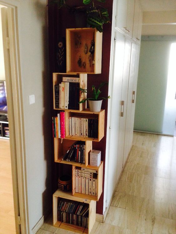librerias hechas con cajas de madera 7