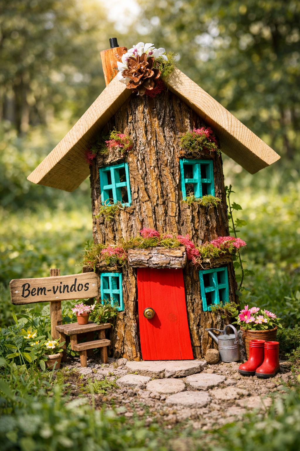 Lindas casitas de duendes hechas con troncos: ideas mágicas para decorar jardines, patios y rincones encantados Lindas casitas de duendes hechas con troncos: ideas mágicas para decorar jardines, patios y rincones encantados lindas casitas de duendes hechas con troncos 4