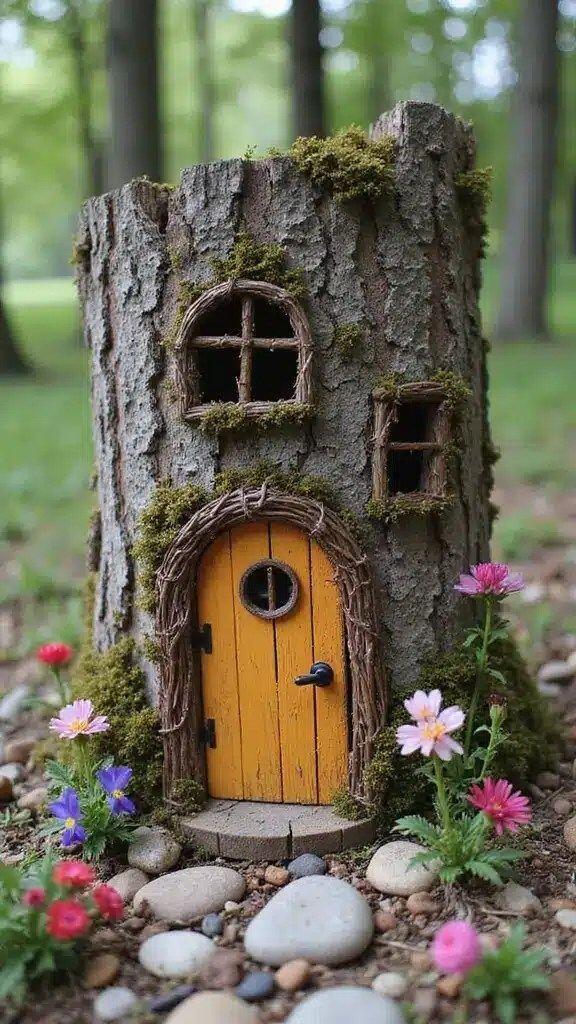 Lindas casitas de duendes hechas con troncos: ideas mágicas para decorar jardines, patios y rincones encantados Lindas casitas de duendes hechas con troncos: ideas mágicas para decorar jardines, patios y rincones encantados lindas casitas de duendes hechas con troncos 8
