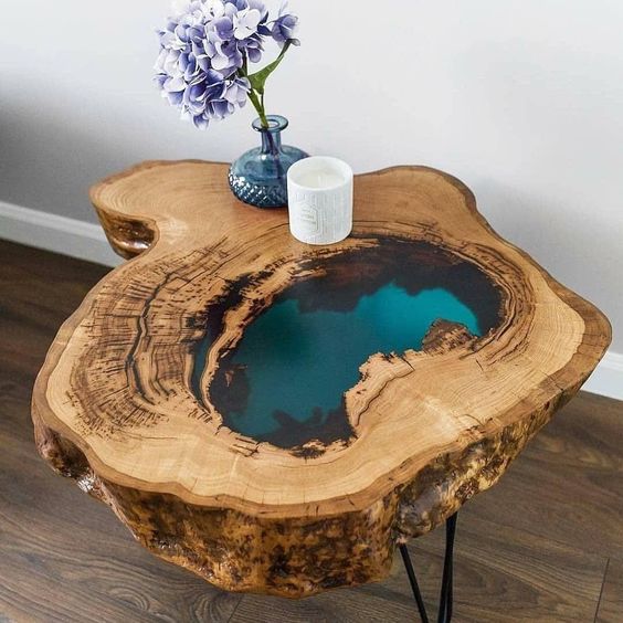 mesa con resina