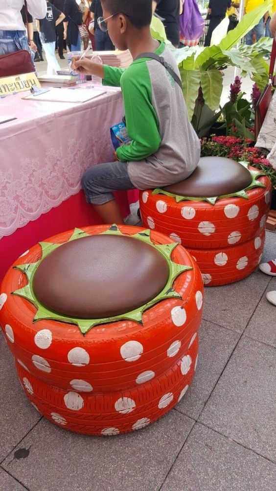 muebles de jardin hechos con llantas 10