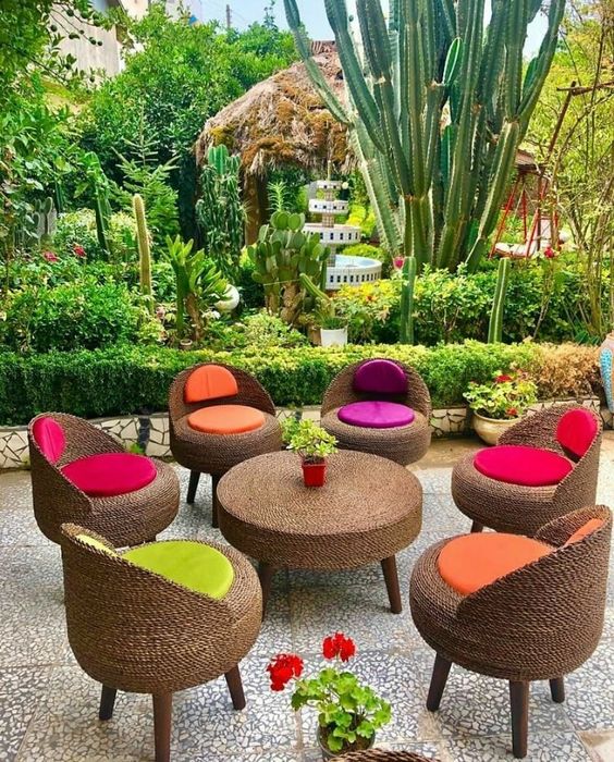 muebles de jardin hechos con llantas 6