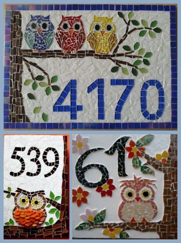numeros de casa en mosaico 8