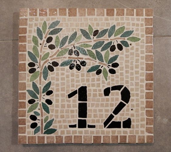 numeros de casa en mosaico 9