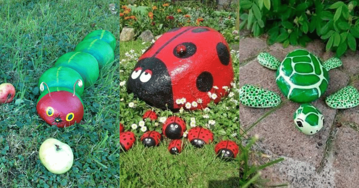 piedras de animales para decorar el jardin
