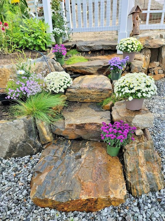 piedras para crear escaleras para tu jardin 1