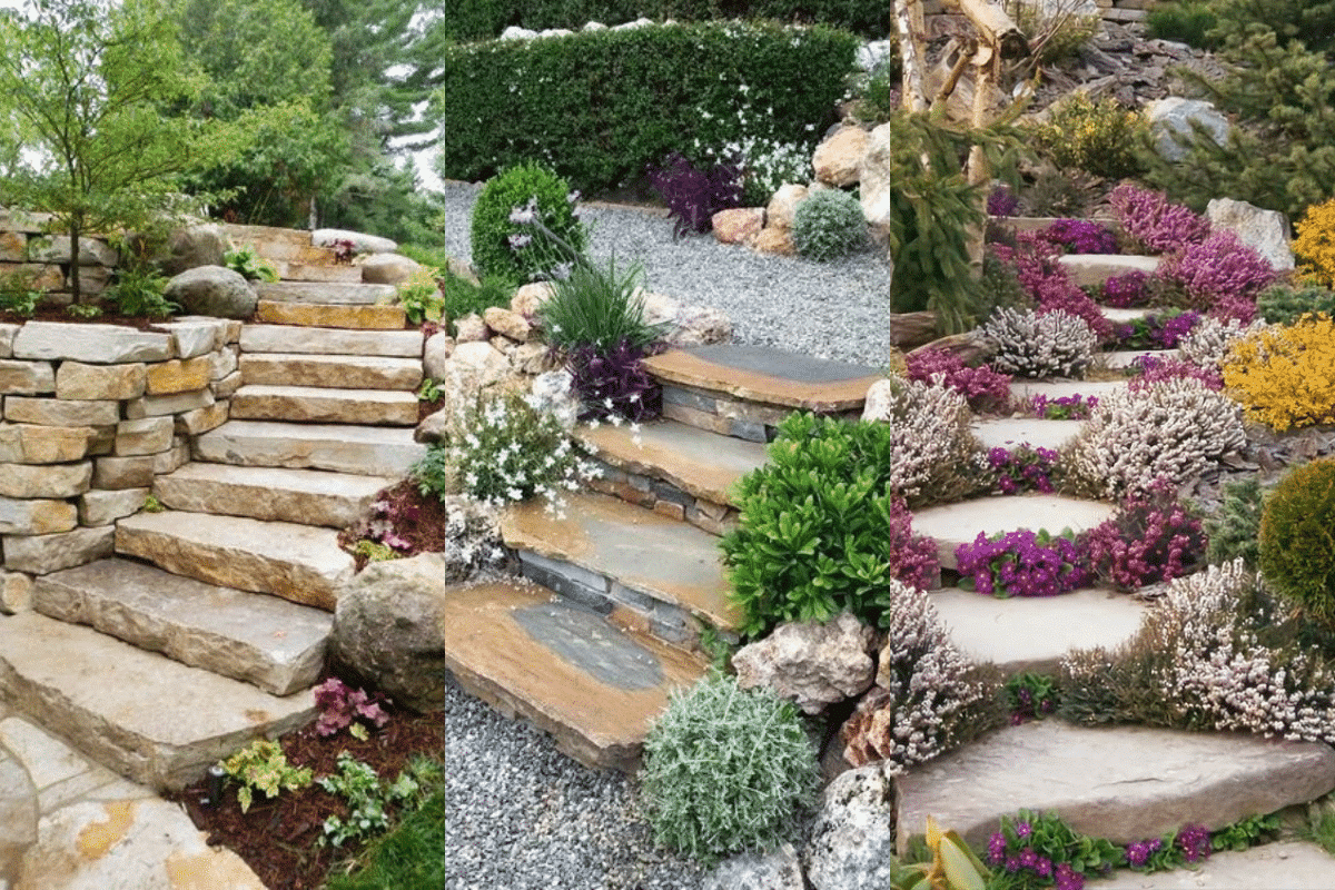 piedras para crear escaleras para tu jardin