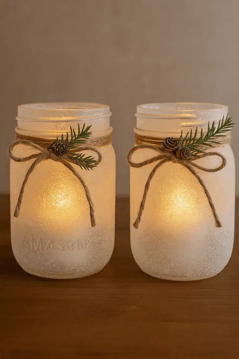 reciclar frascos de vidrio para convertirlos en adornos navidenos 1