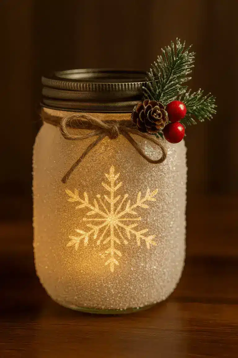 reciclar frascos de vidrio para convertirlos en adornos navidenos 3