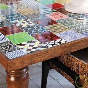 reutilizar azulejos y ceramicos sobrantes mesa