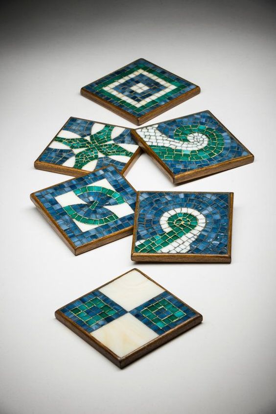 reutilizar azulejos y ceramicos sobrantes portavasos