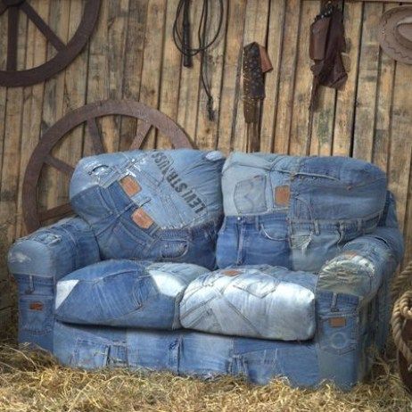 sofa con tela vaquera