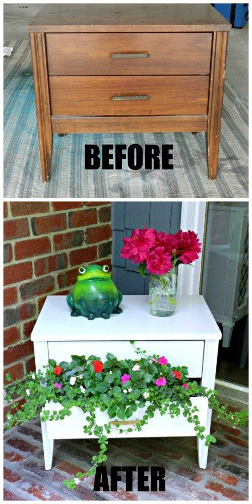 utilizar muebles antiguos para decorar tu jardin 6