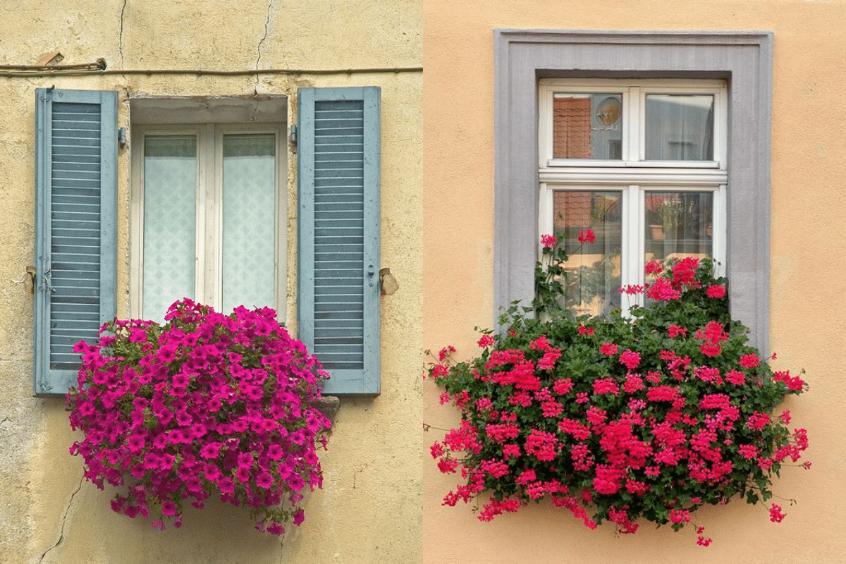 ventanas decoradas con flores
